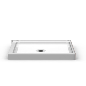 48"x36" Single-Piece Shower Pan | Corner - Center Drain - Curbed