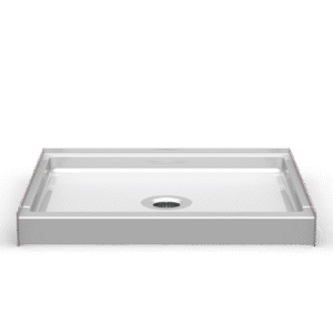 42"x36" Single-Piece Shower Pan | Center Drain - Curbed
