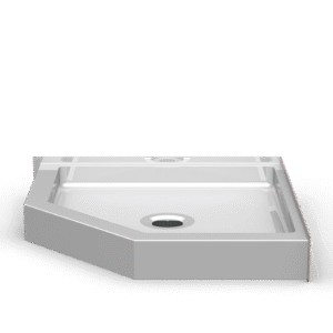 36"x36" Single-Piece Shower Pan | Neo-Angle - Center Drain - Curbed