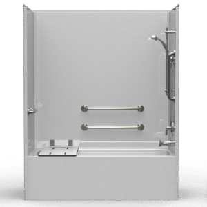 60"x32" Multi-Piece Tub-Shower | Smoothwall - Flat Back - Code Compliant