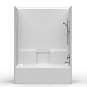 60"x30" Single-Piece Tub-Shower | Large Subway Tile - Flat Back