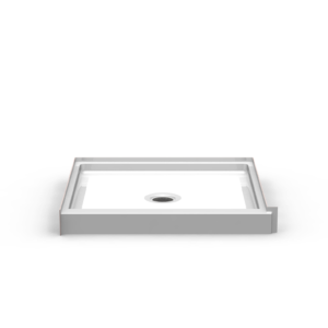 40.5"x38.25" Single-Piece Shower Pan | Center Drain - Curbed