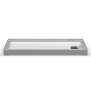 60"x32" Single-Piece Shower Pan | Square Drain - Curbed