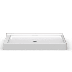 60"x36" Single-Piece Shower Pan | Corner - Center Drain - Curbed