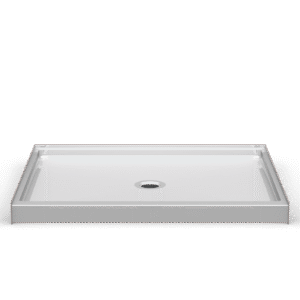 60"x48" Single-Piece Shower Pan | Center Drain - Curbed