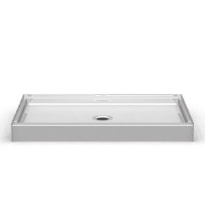 60"x37.25" Single-Piece Shower Pan | Center Drain - Curbed