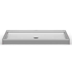 60"x33" Single-Piece Shower Pan | Center Drain - Curbed