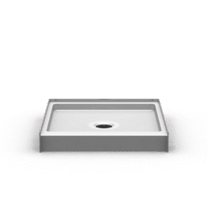 30"x30" Single-Piece Shower Pan | Center Drain - Curbed
