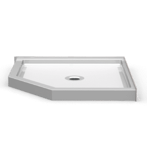 48"x48" Single-Piece Shower Pan | Neo-Angle - Center Drain - Curbed