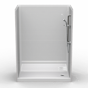 60"x32" Multi-Piece AFR Shower | Subway Tile - Flat Back - Curbed