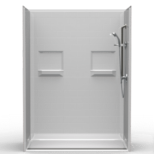 60"x32" Multi-Piece Shower | Subway Tile - Trench Drain - Barrier Free