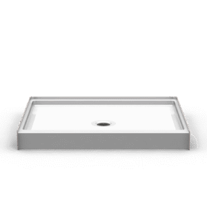 50"x38" Single-Piece Shower Pan | Center Drain - Curbed