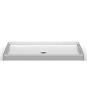 63"x37.5" Single-Piece Shower Pan | Center Drain - Curbed