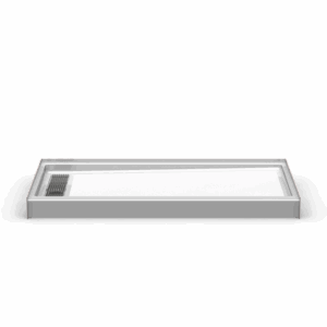 60"x32" Single-Piece Shower Pan | Trench Drain - Curbed